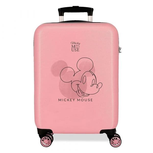 Disney Mala Com Rodinhas Mickey Outline 55 Cm 34l Pink One Size