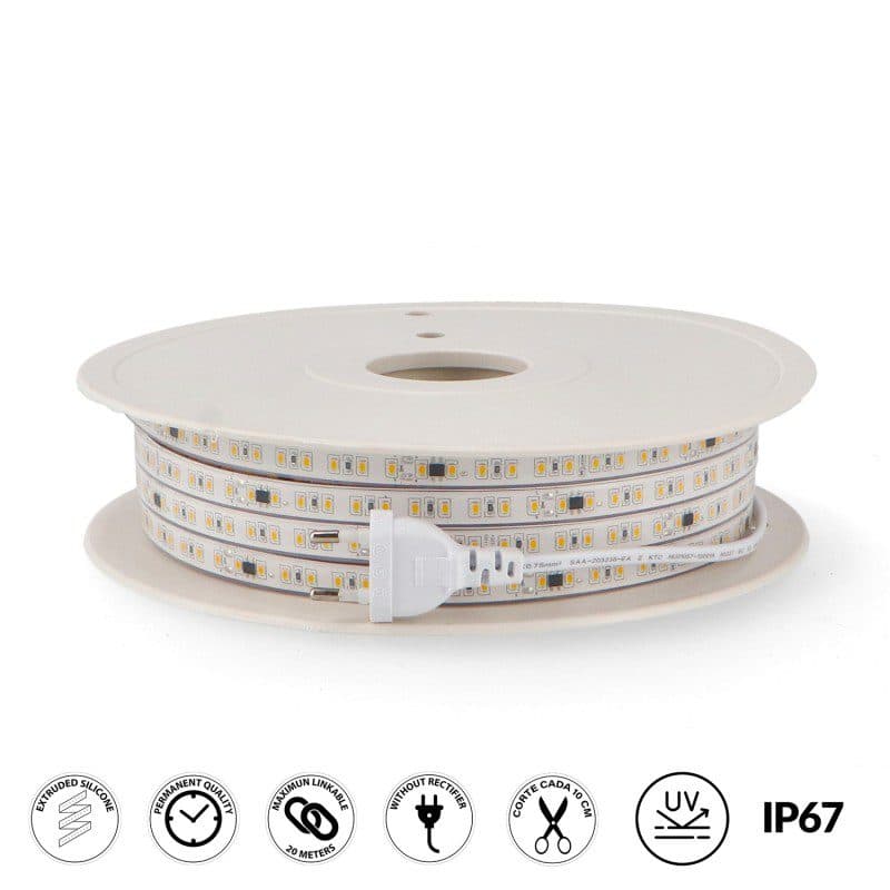 Ledme Fita LED 230Vac Smd2835 Brescia 12W/m Ip67 20 Metros 4000K