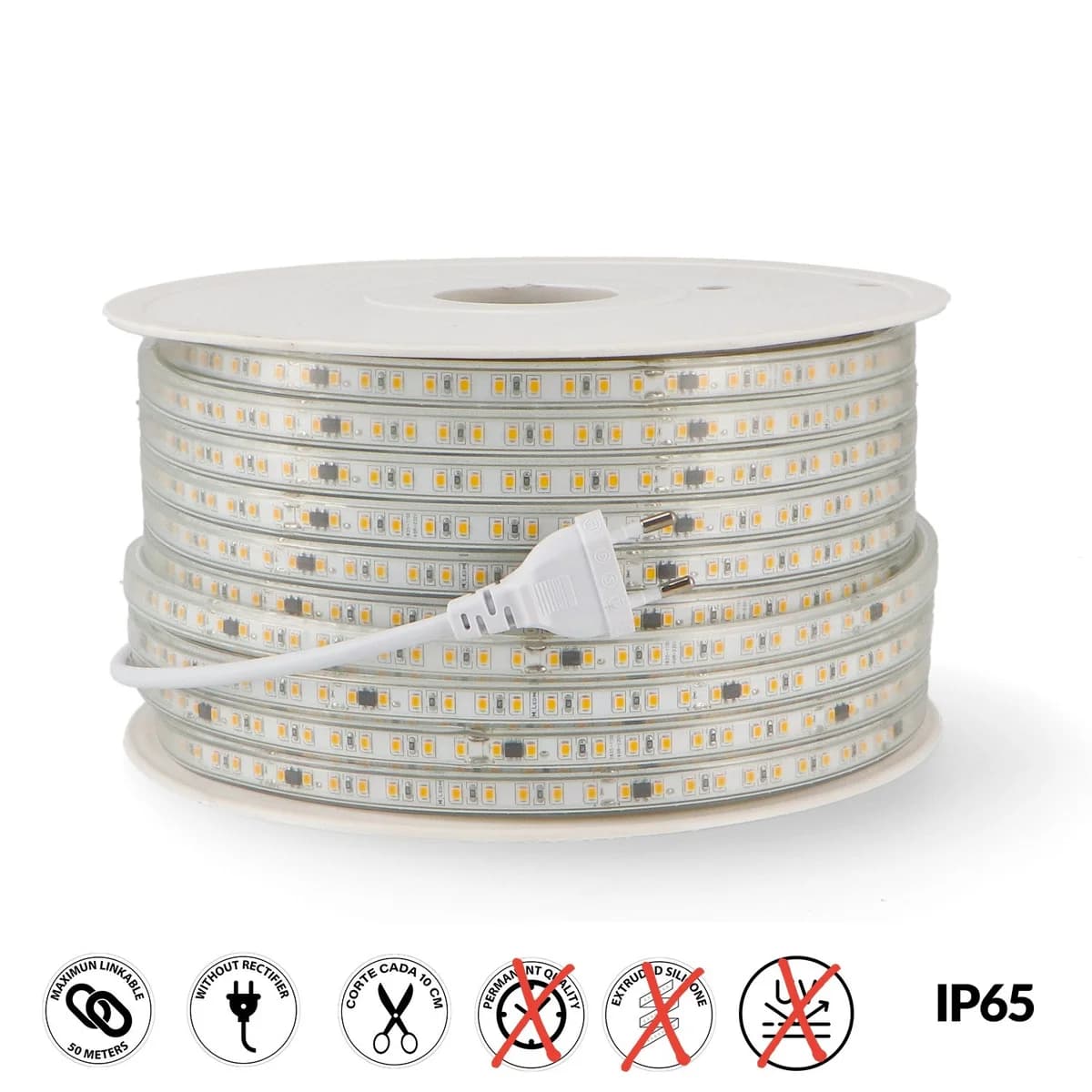 Fita de LED 230V SMD Como 12W/m IP65 -50 metros 4000K