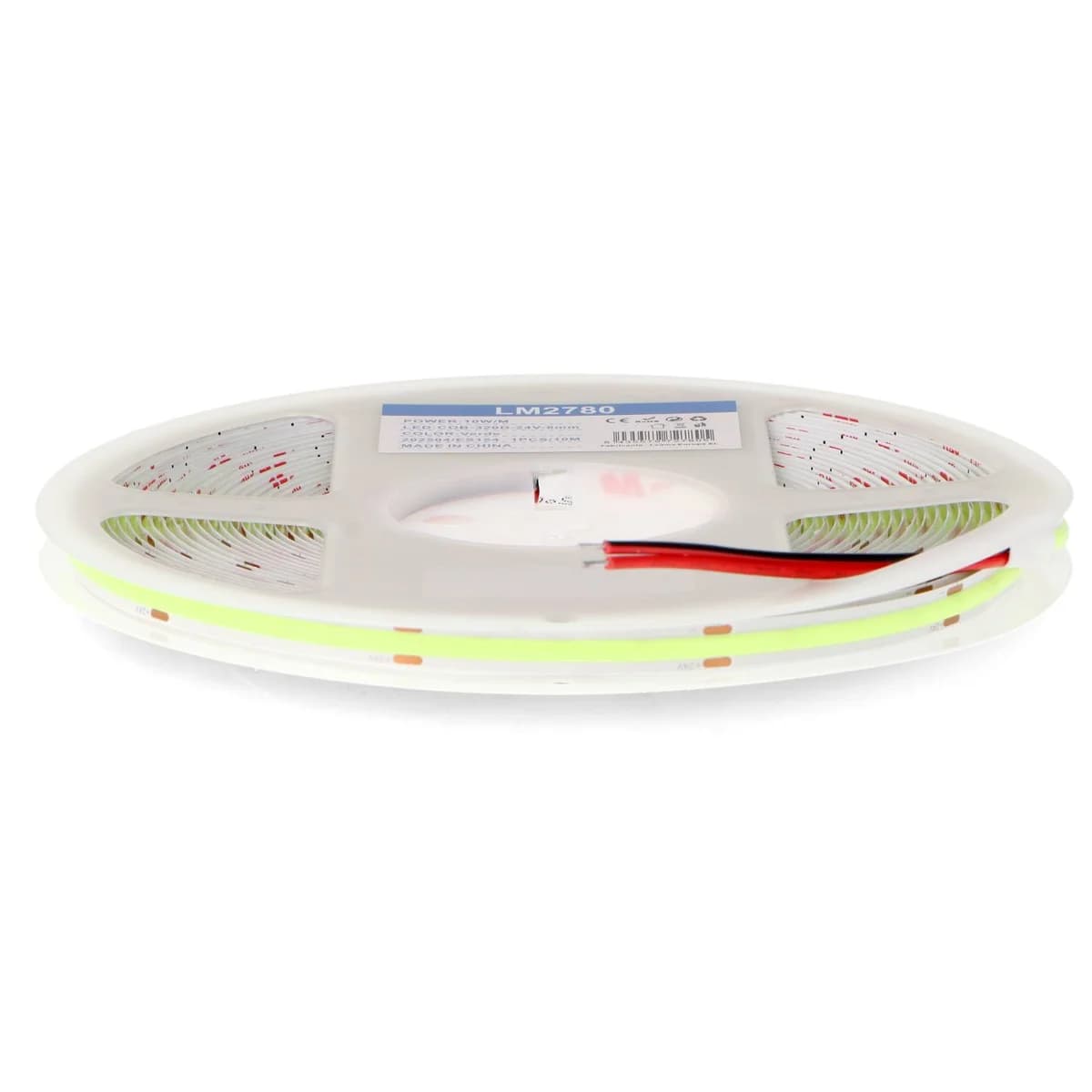 Fita Led 24V Cob Begur Ip20 10W/m -10 Metros Vermelho