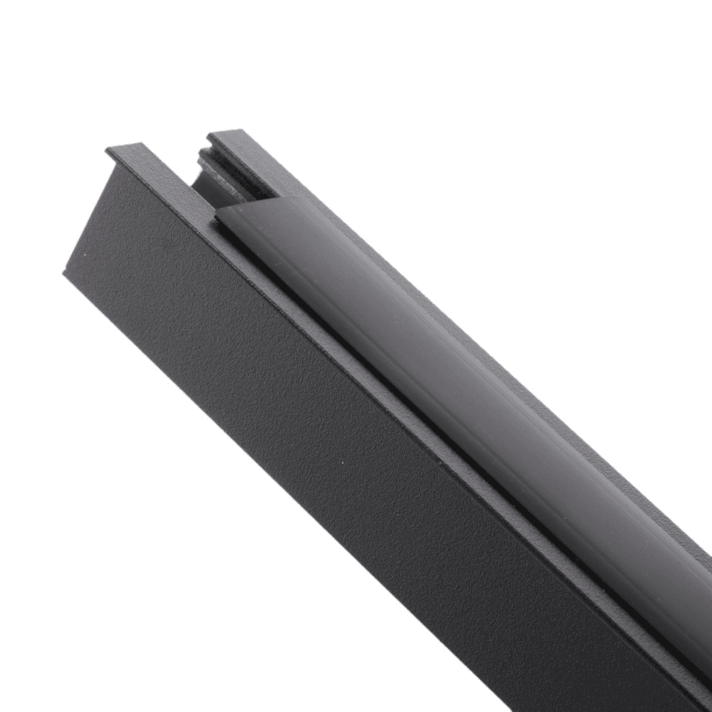 Ledme União L Horizontal para Calha Magnética Série 16mm Preto