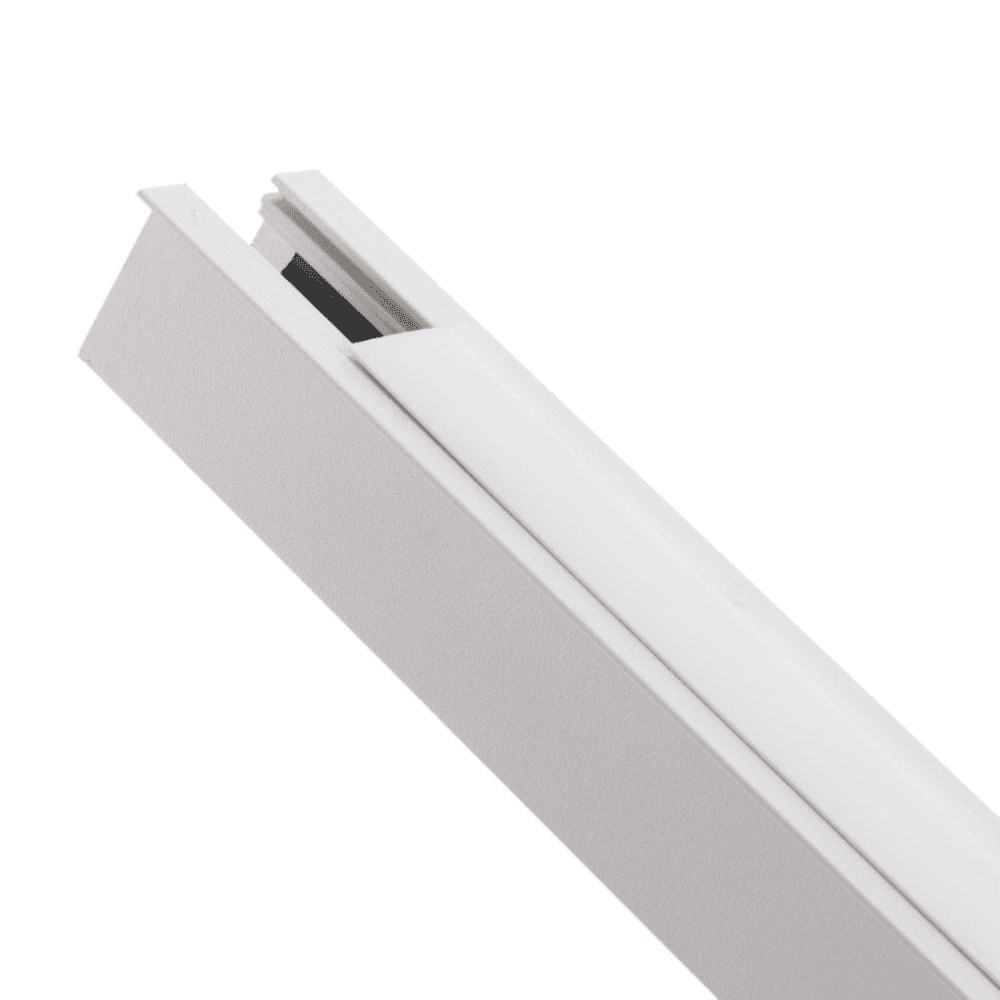 União L Horizontal para Calha Magnética Série 16mm Branco