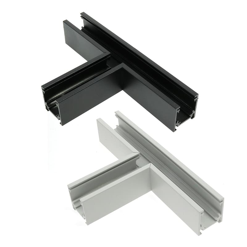 Ledme União Vertical L para Calha Magnética Série 16mm Preto