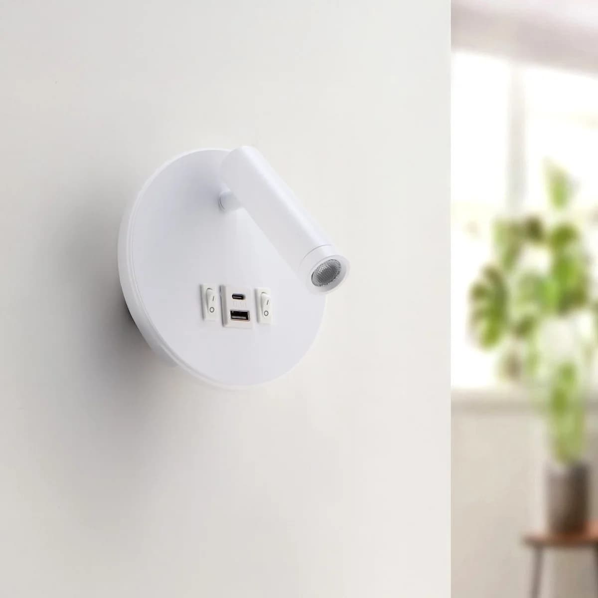 Aplique de parede Led ajustável White Round 10W 4000K