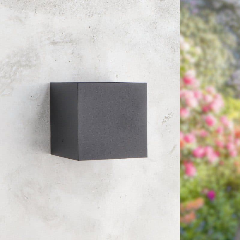 Aplique Parede LED Cubo Preto 12W IP54 CCT