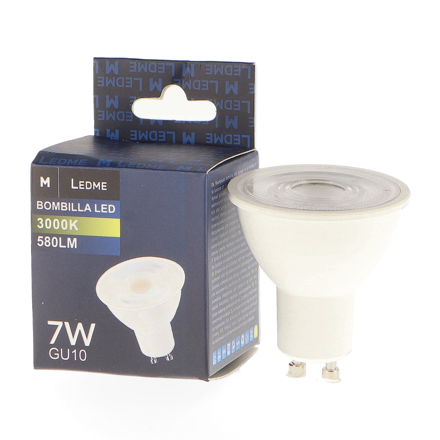 Lampada led Aluminio 220V GU10 3W Rgb C/ Comando - SPOT-033