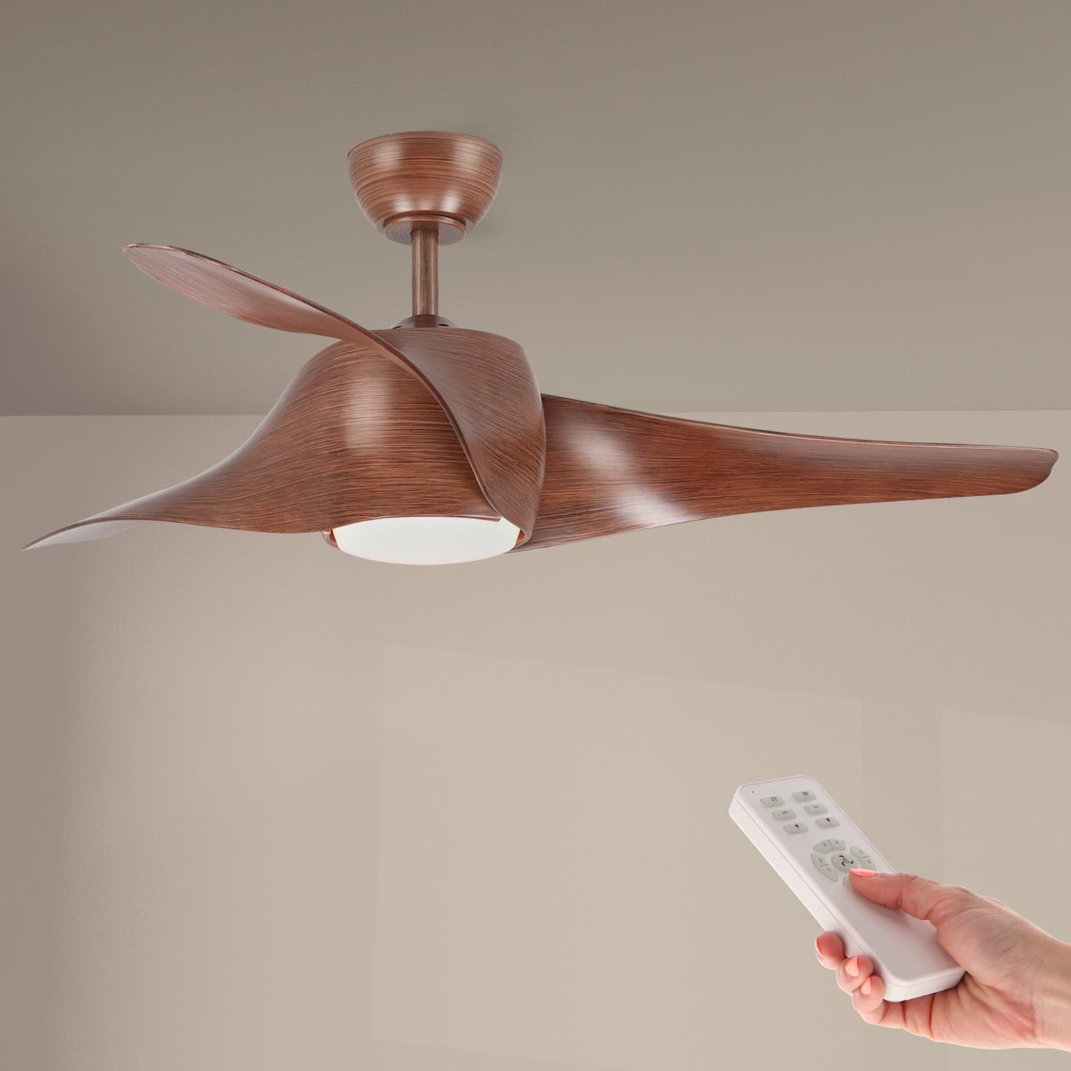 Ledme Ventoinha de Teto LED de Madeira Fanton Cct