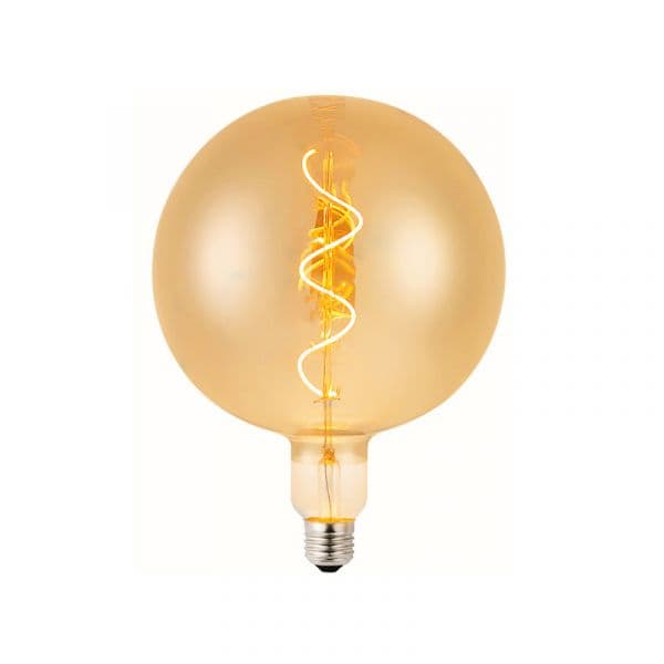 Ledme Lâmpada LED Filamento Espiral E27 G125 4W Âmbar