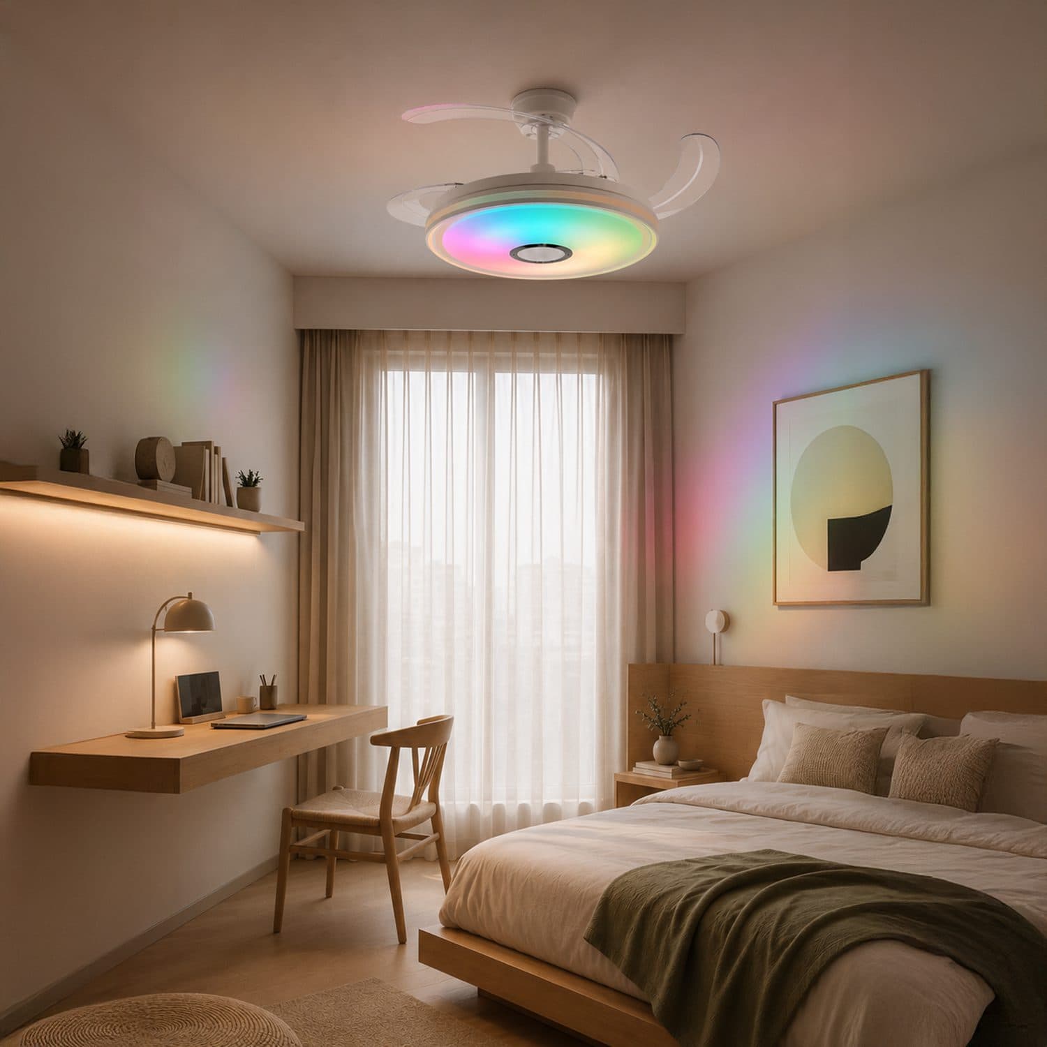 Ventoinha de Teto LED Party Smart Ø106 cm RGB+CCT