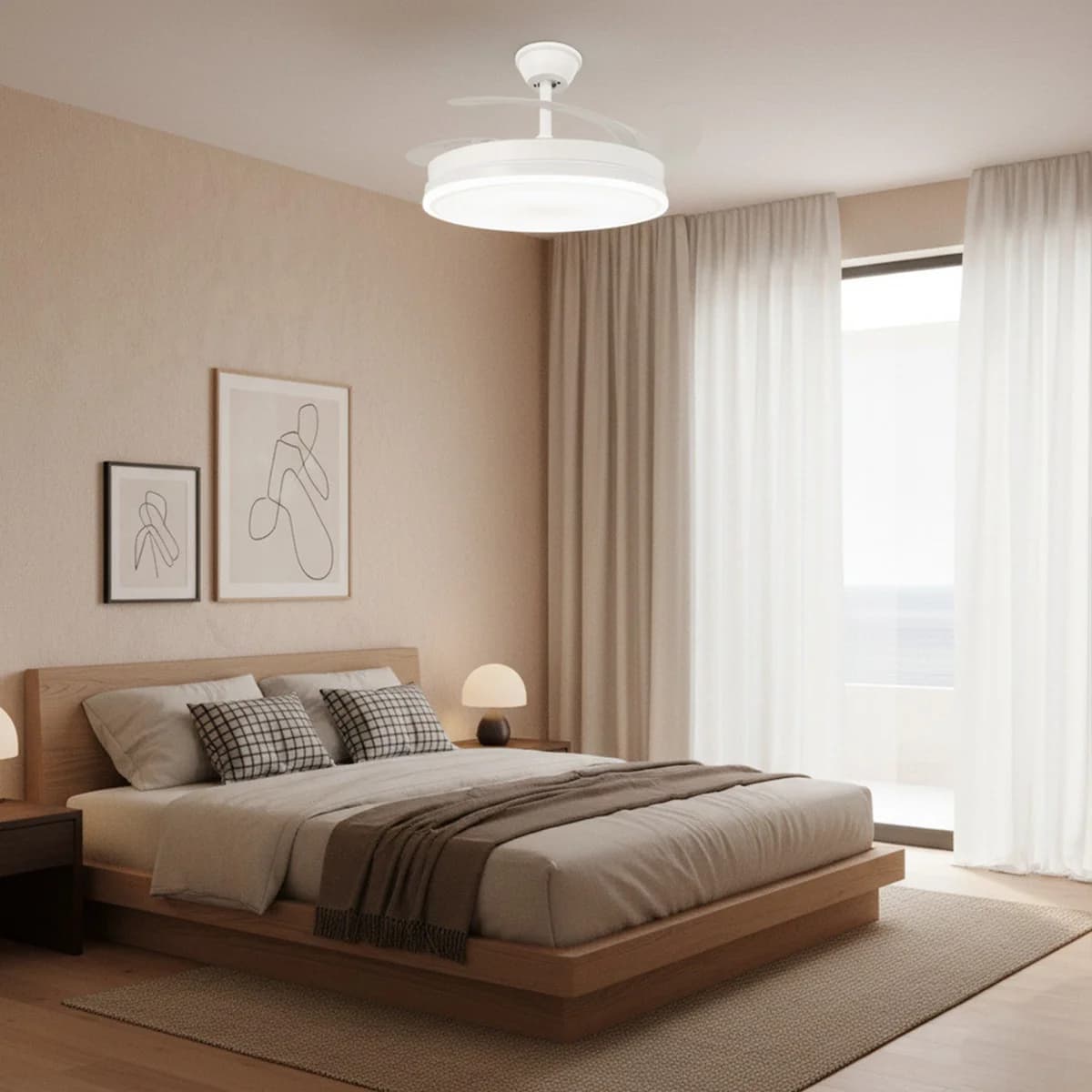 Ventoinha de Teto LED White Olga Plus App Ø107 cm