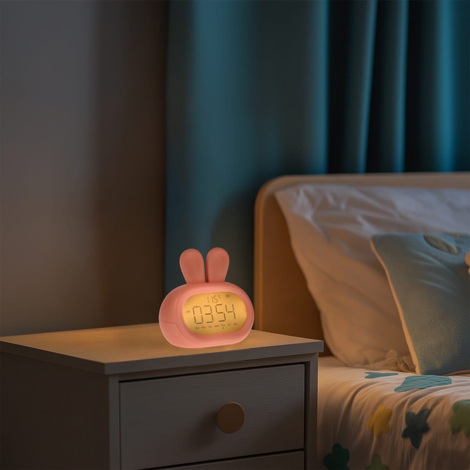 Despertador Infantil Com Luz Noturna Rabbit
