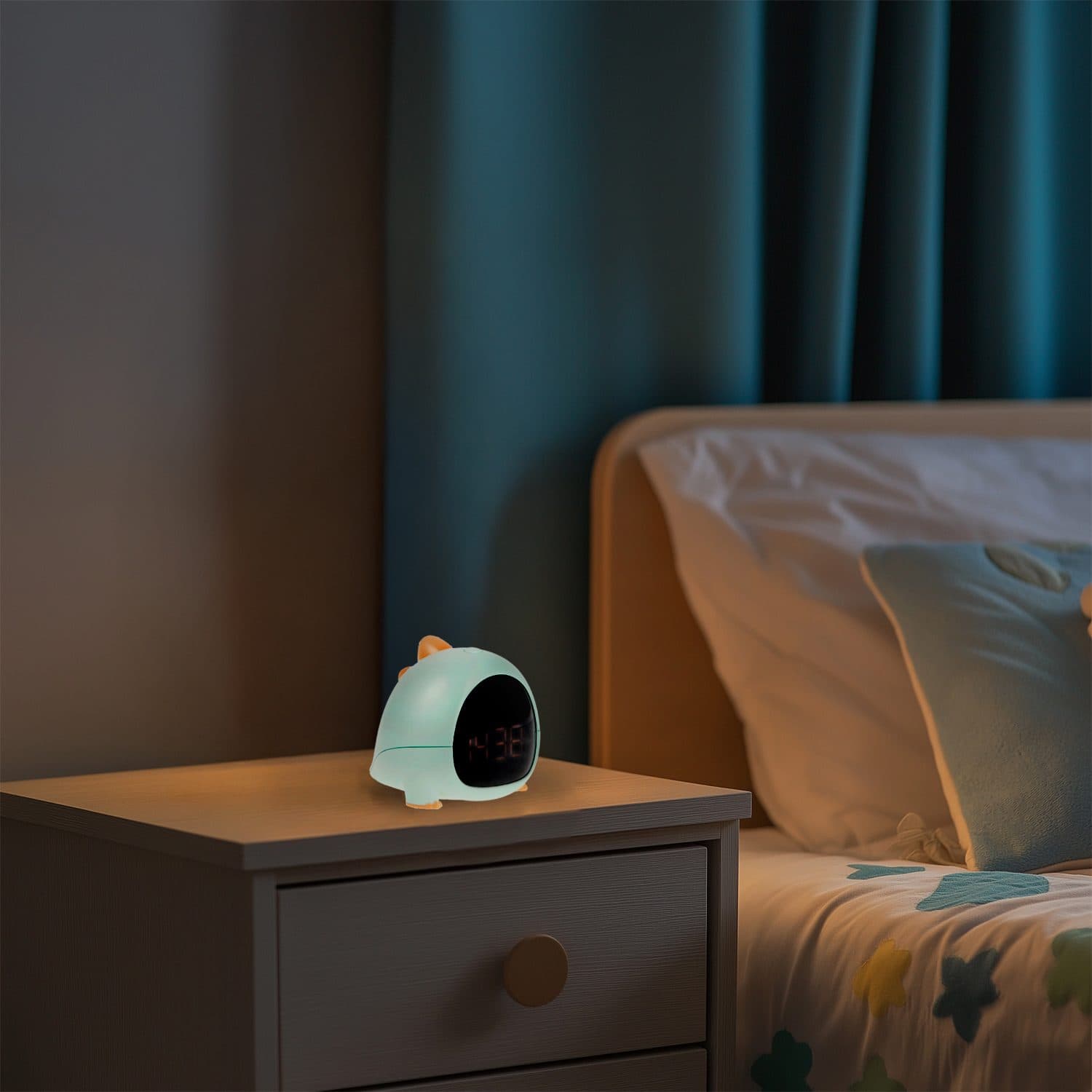 Despertador Infantil Com Luz Noturna T-Rex