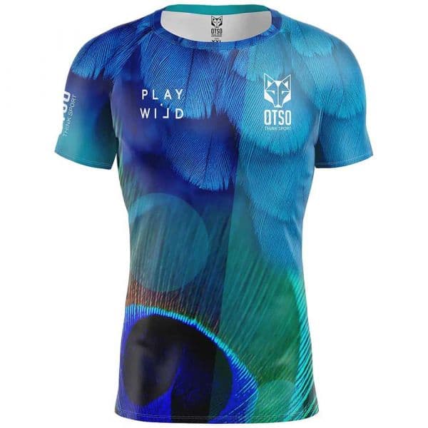 Otso Blue Birds Short Sleeve T-shirt Azul S Homem