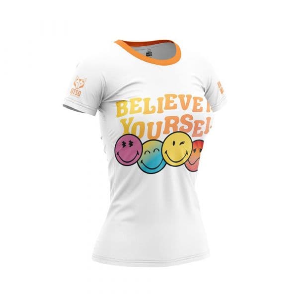 Otso Smileyworld Believe Short Sleeve T-shirt Branco L Mulher