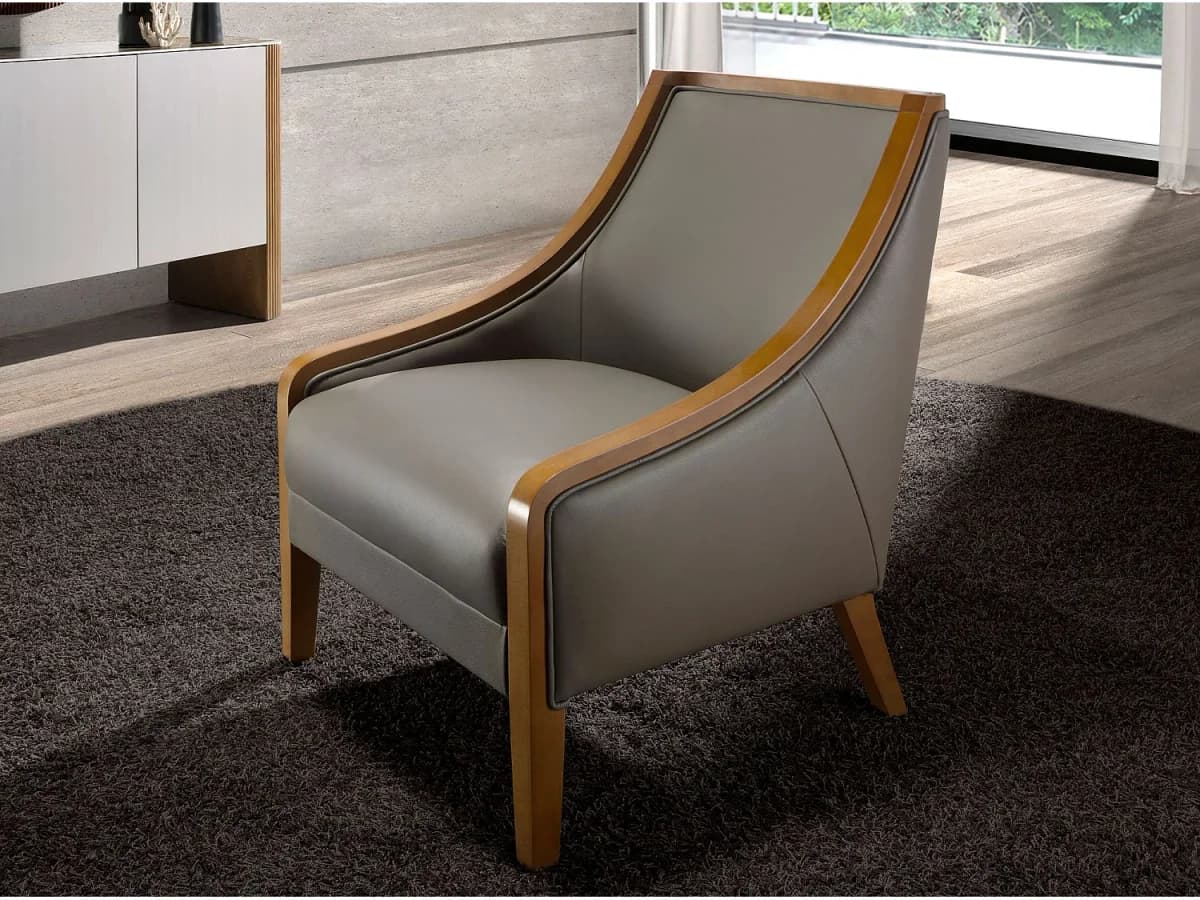 Poltrona de couro cinza 5126 ANGEL CERDA