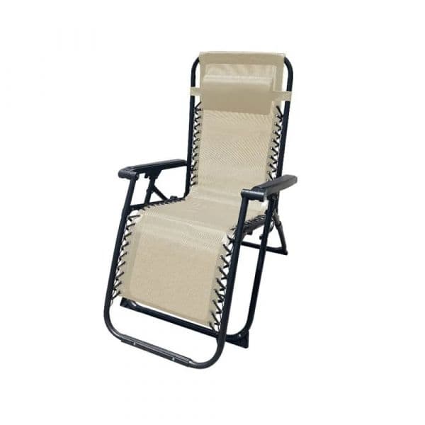 Marbueno Cadeira Dobrável Gravidade Zero 90x66x108cm Bege 1 Unidade