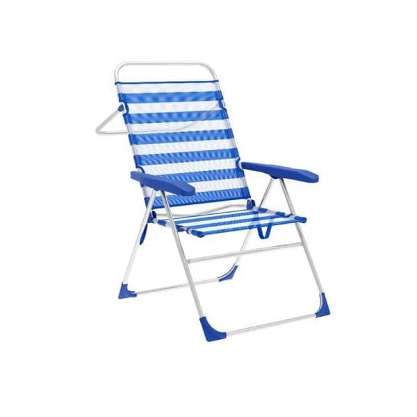 Marbueno Cadeira Dobrável 10315 Azul e Branco 59x61x97 cm