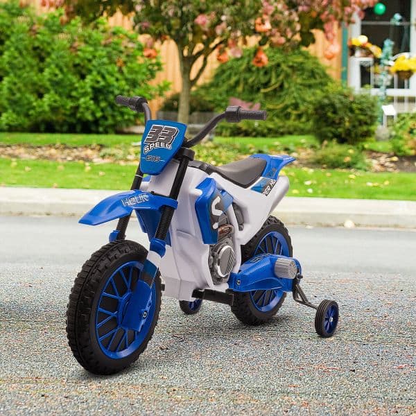 HomCom Mota Elétrica com 2 rodas de equilíbrio +3A 12V 106,5x51,5x68cm Azul