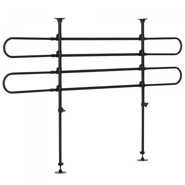 Pawhut Grade de Segurança de Carro Ajustável em Largura e Altura 87-135x60x105cm Grade Separadora Metal Preto