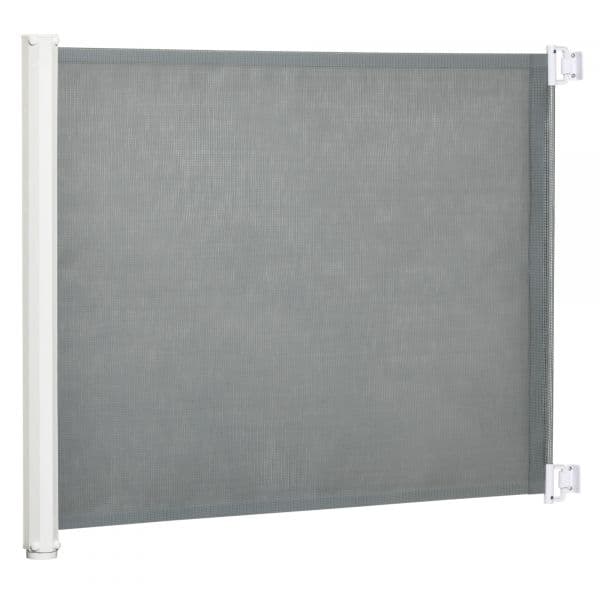 Pawhut Barreira de Segurança Extensível Grade Retrátil 5,5-115x5,5x82,5cm Cinza