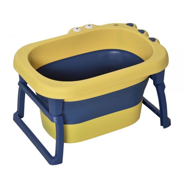 Homcom Banheira Dobrável para Bebé Amarelo e Azul