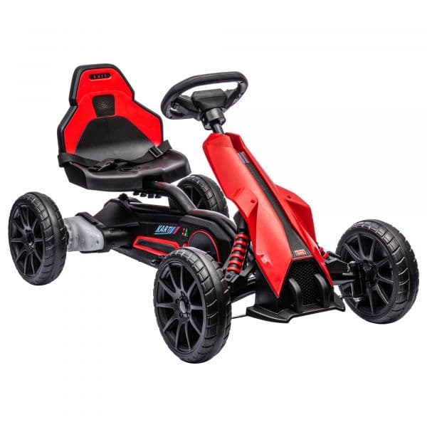 HomCom Go Kart Elétrico para Crianças Kart a Bateria 12V Vermelho
