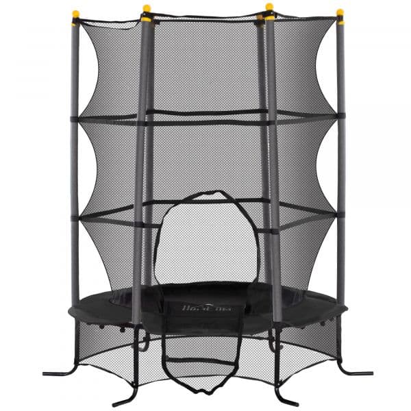 HOMCOM Trampolim para Crianças com Rede de Segurança e Estrutura de Aço para Interiores e Exteriores 342-009V02BK Ø163x190 cm