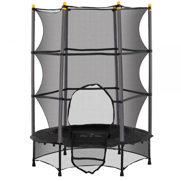 HOMCOM Trampolim para Crianças com Rede de Segurança e Estrutura de Aço para Interiores e Exteriores Carga 50kg Ø140x190 cm