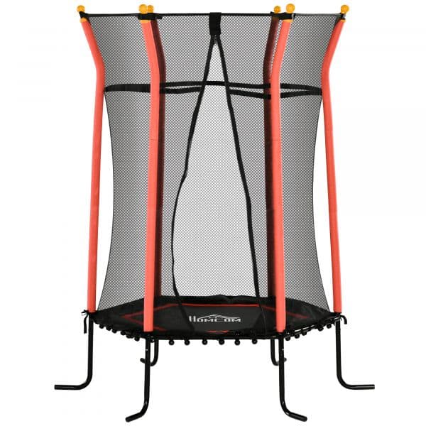 HOMCOM Trampolim para Crianças com Rede de Segurança e Estrutura de Aço para Interiores e Exteriores 342-007V02RD Ø163,5x190 cm