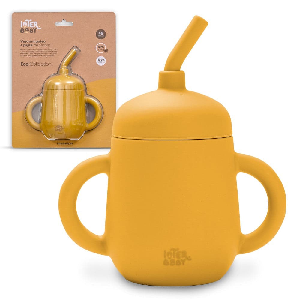 Interbaby Copo Anti Gota + Palha de Silicone Ocr Terra