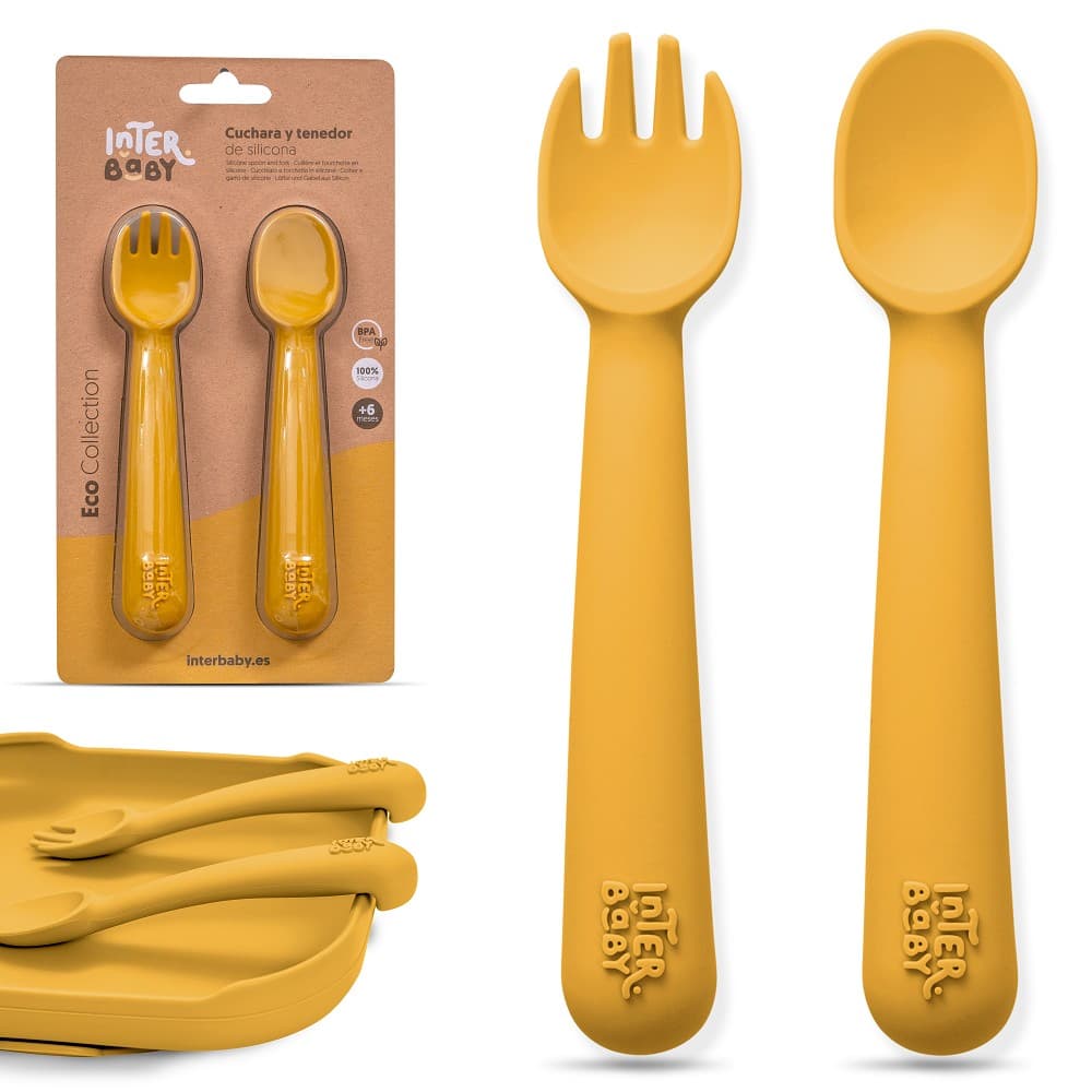 Colher E Garfo De Silicone Ocr Terra Interbaby