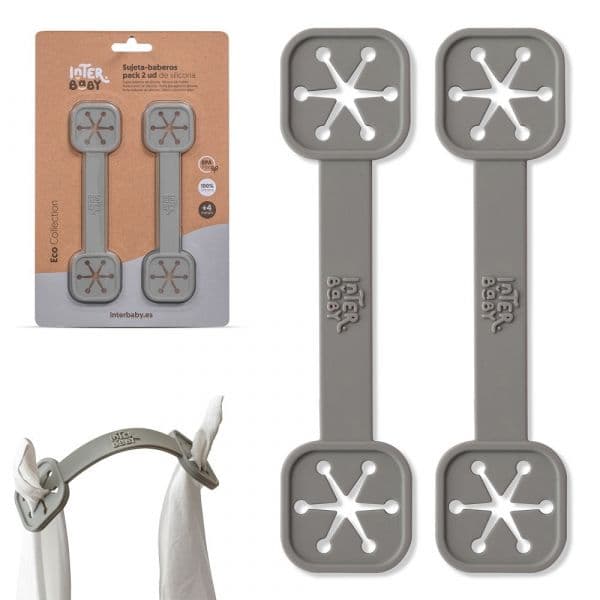 Interbaby Presilha para Babetes 2 Unidades de Silicone Cinza Petrola