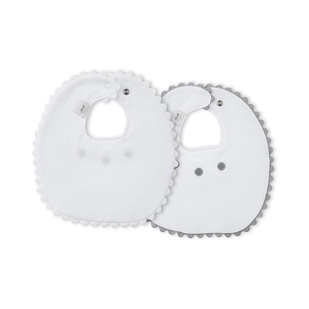 Babete (Pack 2 Unidades) 100% Algodão Cinza & Branco M Interbaby