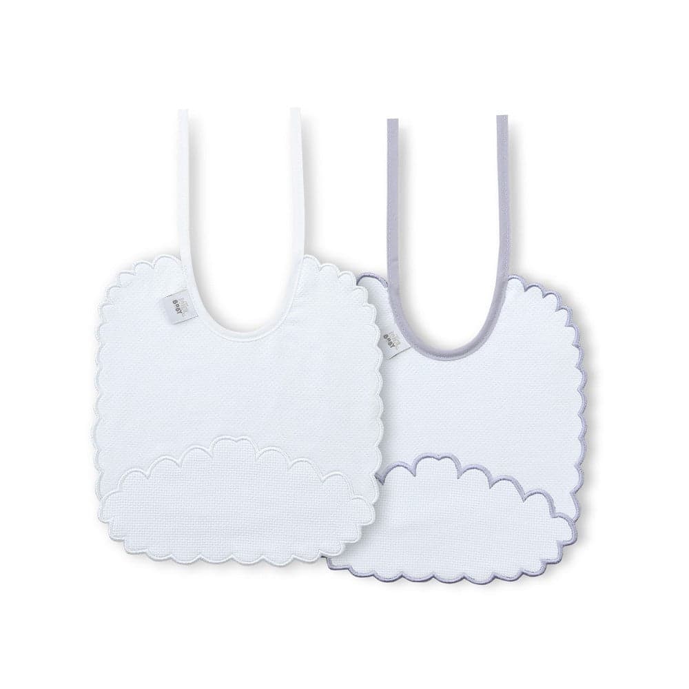 Babete (Pack 2 Unidades) 100% Algodão Cinza & Branco K Interbaby