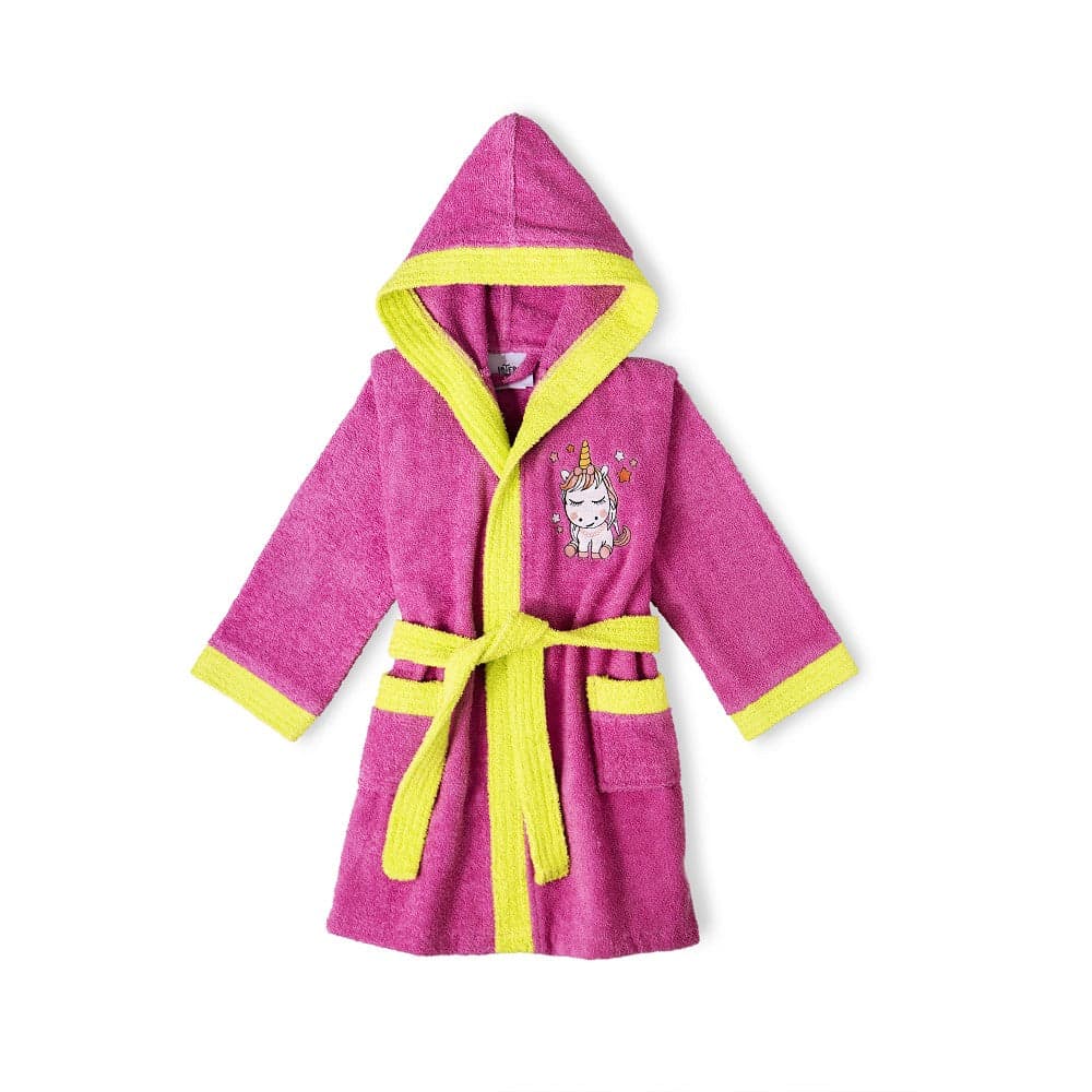 Interbaby Roupão de Banho 100% Terry Algodão T 6 8 Fucsia