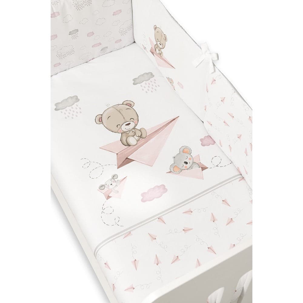 Conjunto 2 Pçs Amovivel (Colcha+Protetor De Cama) Paper Plain Rosa Interbaby