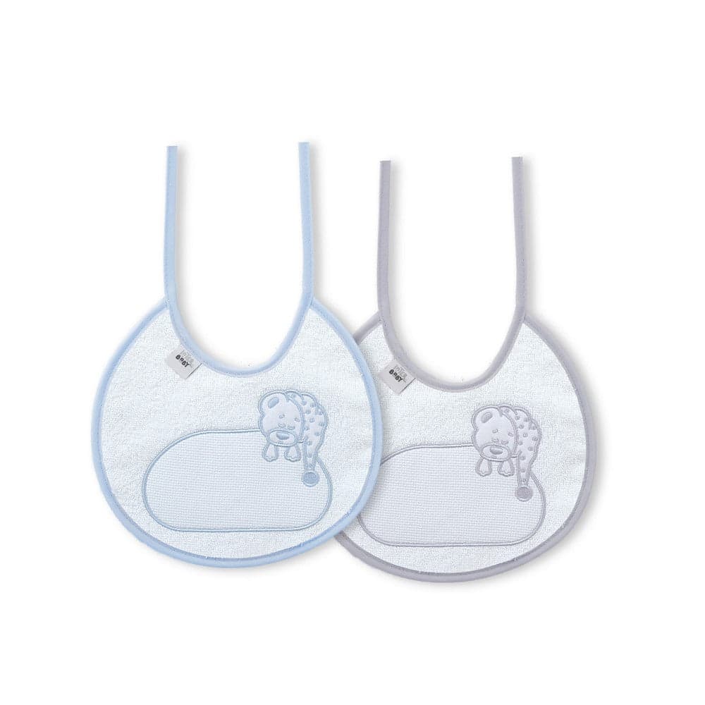 Babete (Pack 2 Unidades) 100% Algodão Cinza & Azul A Interbaby