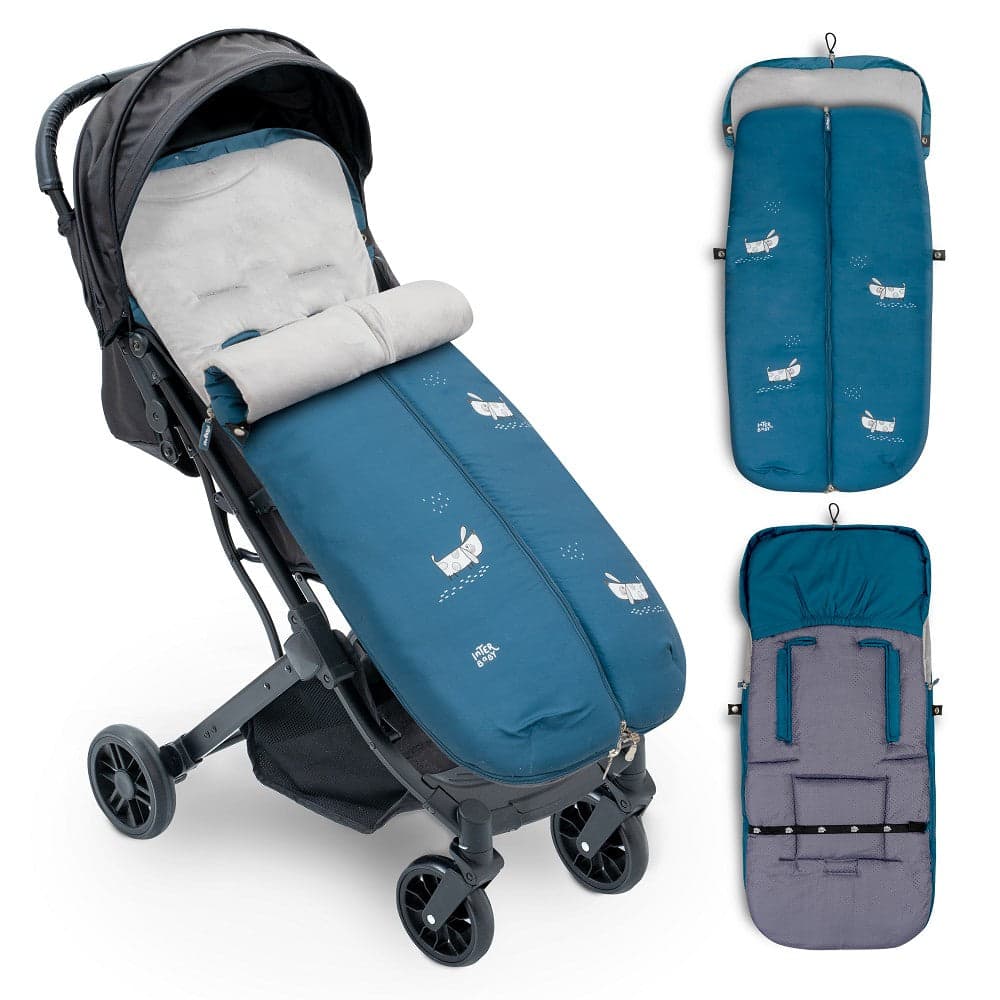 Interbaby Saco Universal para Carrinho de Passeio Impermeável 46X105 Cms Coralina Perritos Azul