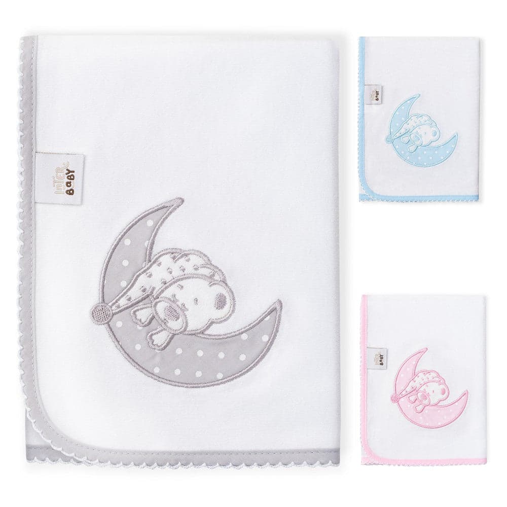 Fralda Bordada 100% Algodão Sleep Cinza Interbaby