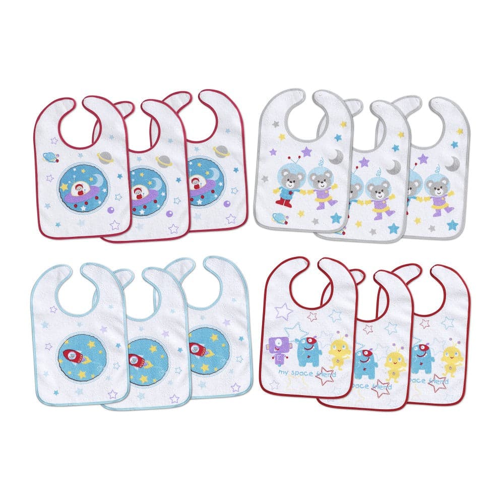 Babete Plastificado Terry Velcro 25X40 Pack 2 Unidades Branco Interbaby
