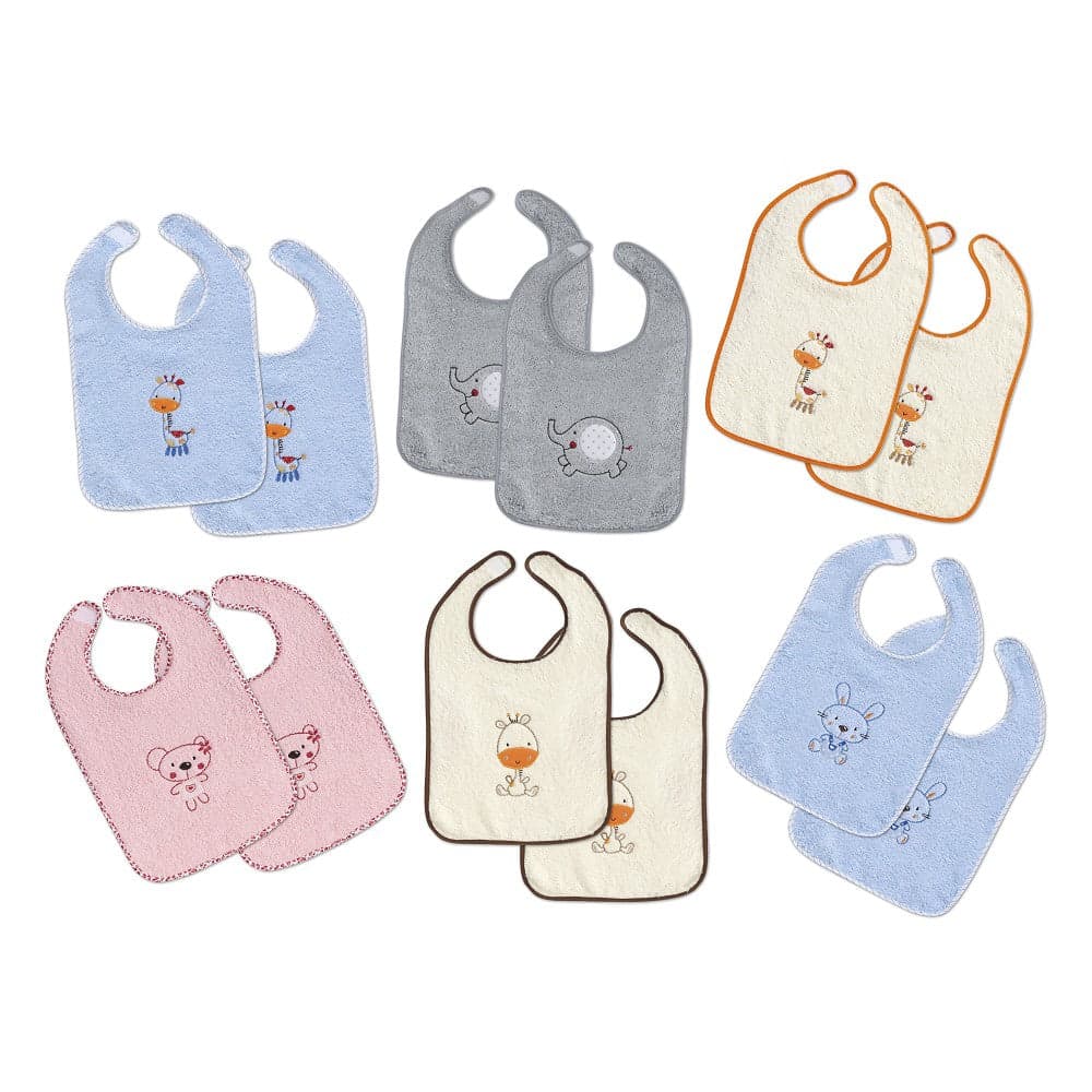 Babete Terry Velcro 20X30 Pack 2 Unidades Branco Interbaby