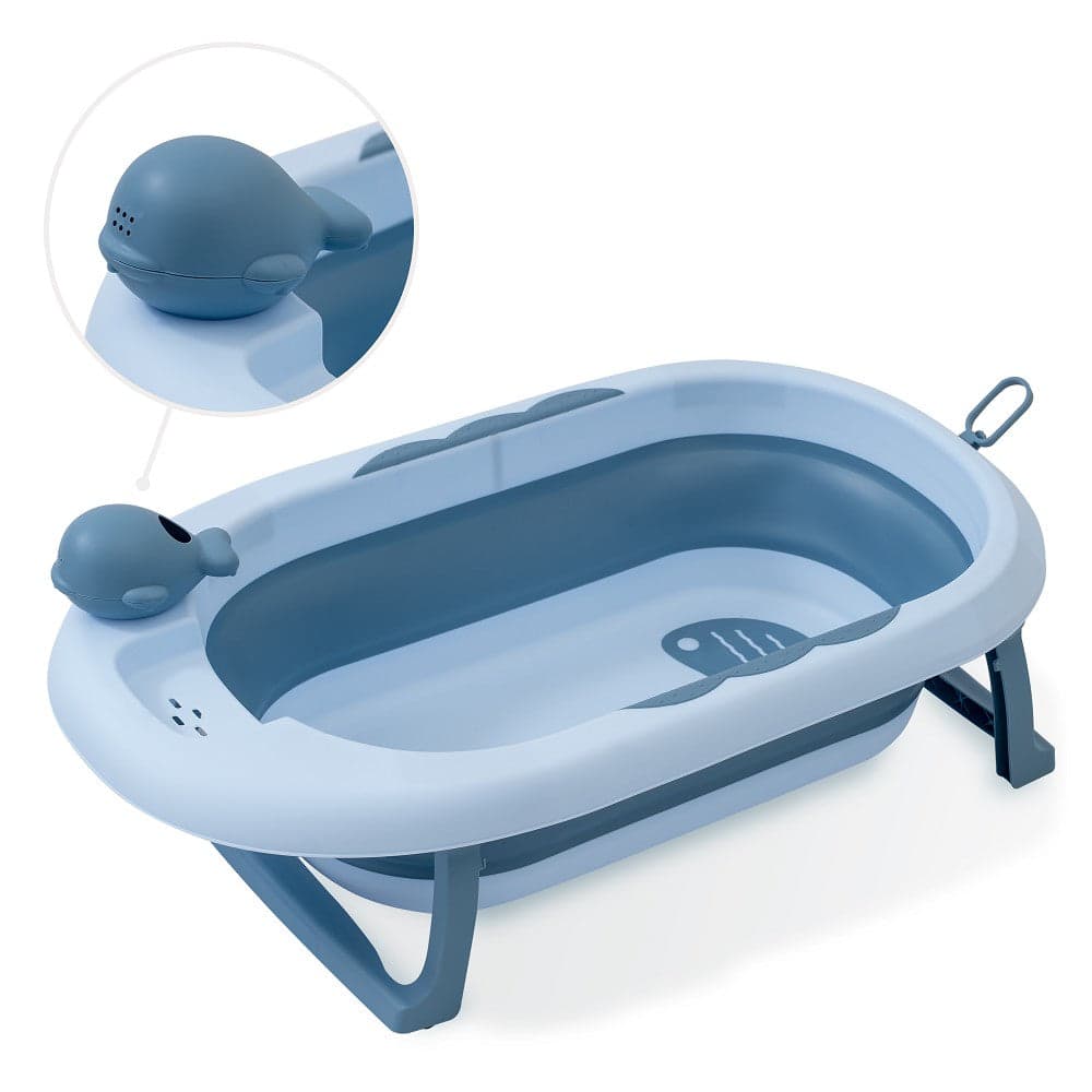 Banheira Dobrável Com Copo De Enxaguamento Azul Interbaby