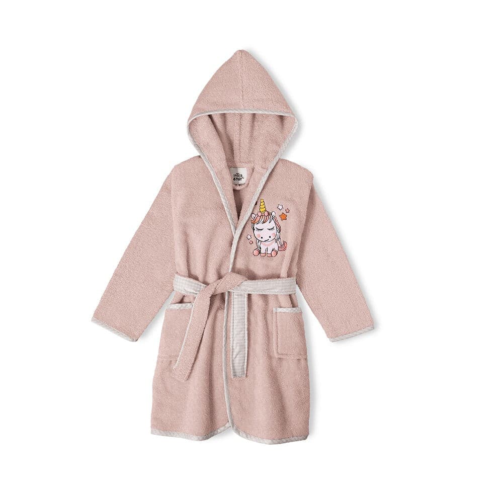 Roupão De Banho Infantil T 6 8 Rosa Escuro Interbaby