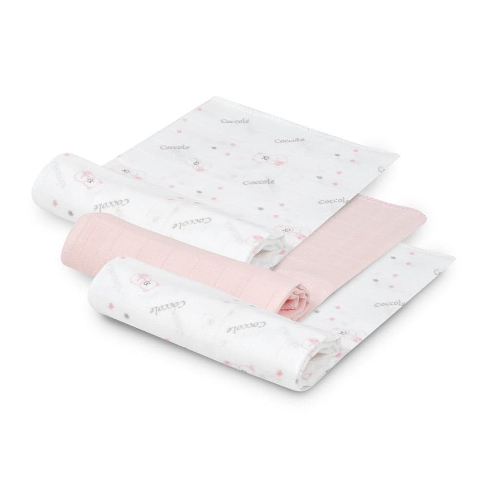 Fraldas Bambu 55X70 Bear Pack 3 Rosa Interbaby
