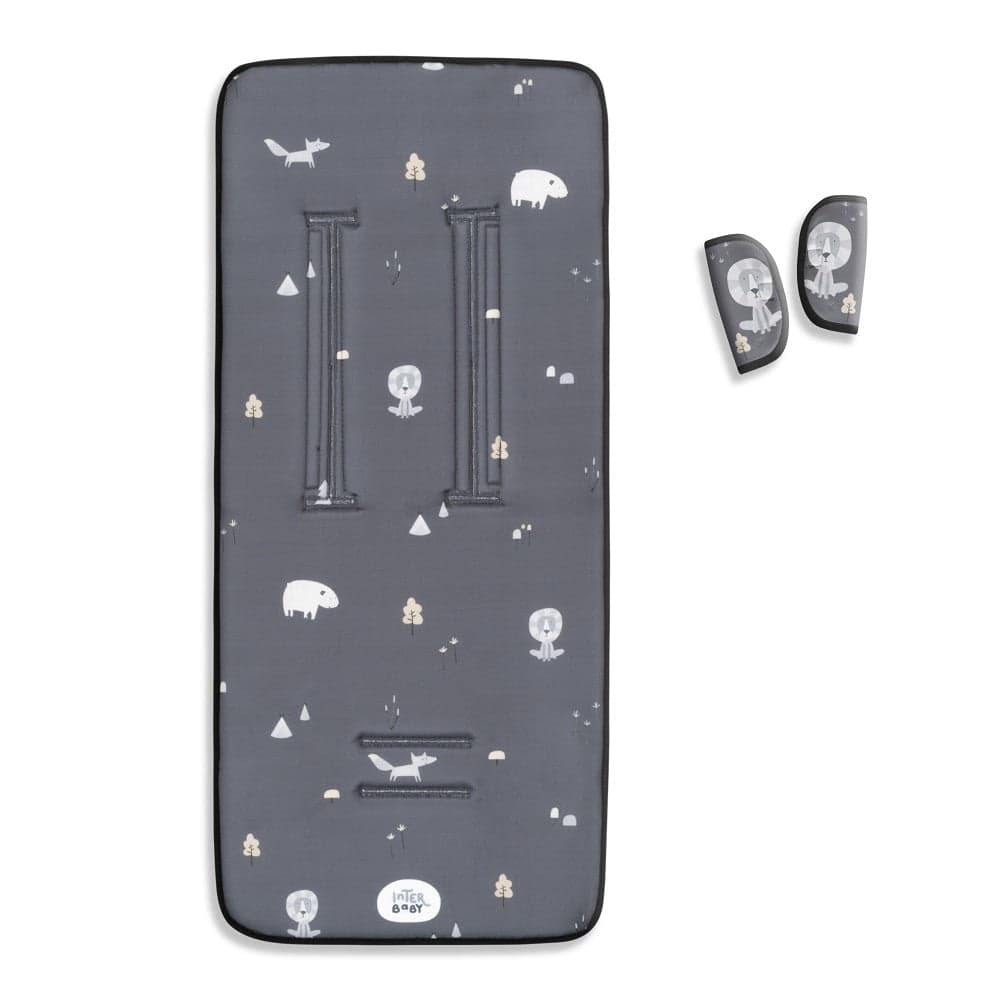Forro Para Carrinho + Protetor De Cinto Forest Cinza Interbaby