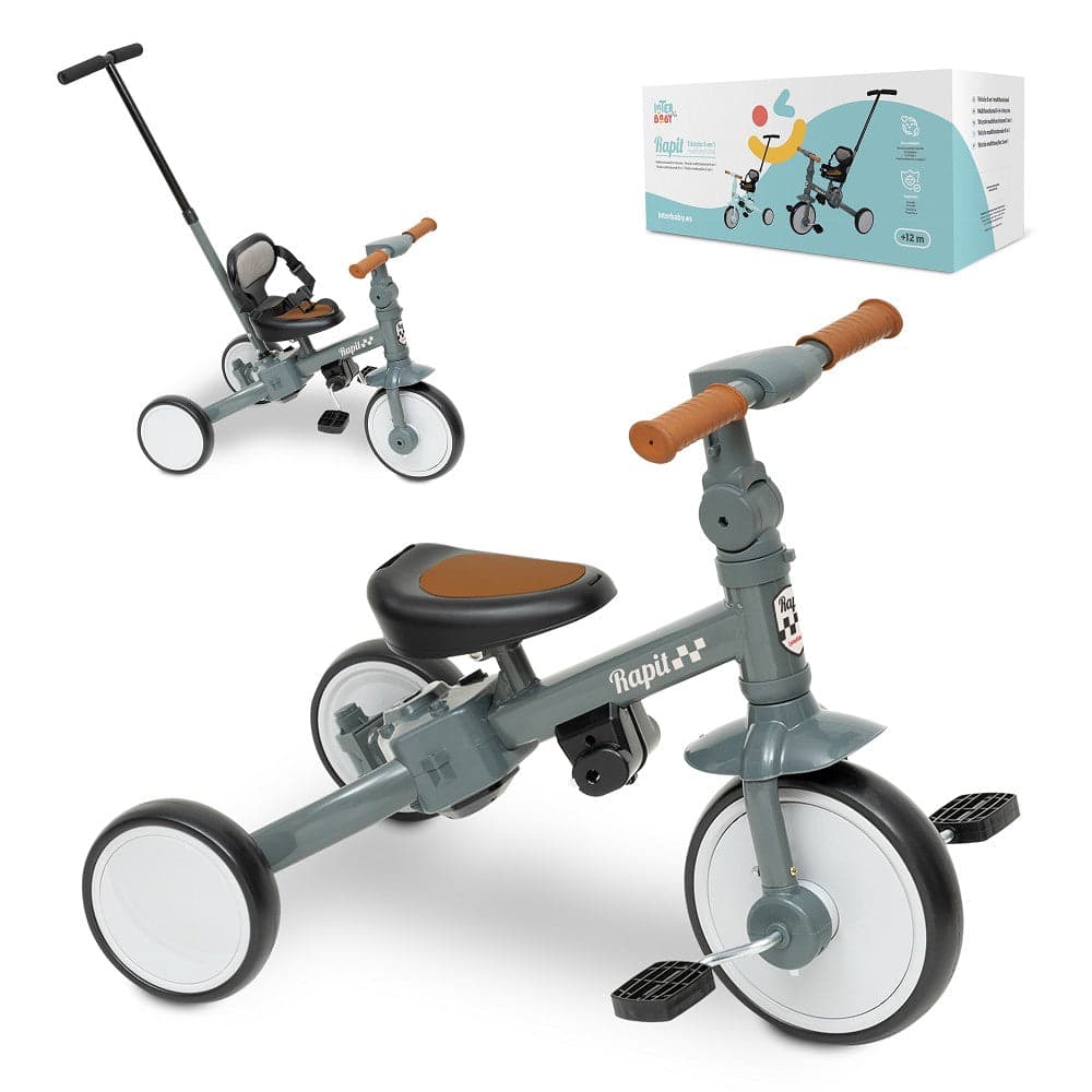 Interbaby Triciclo Multifuncional 5 em 1 Cinza