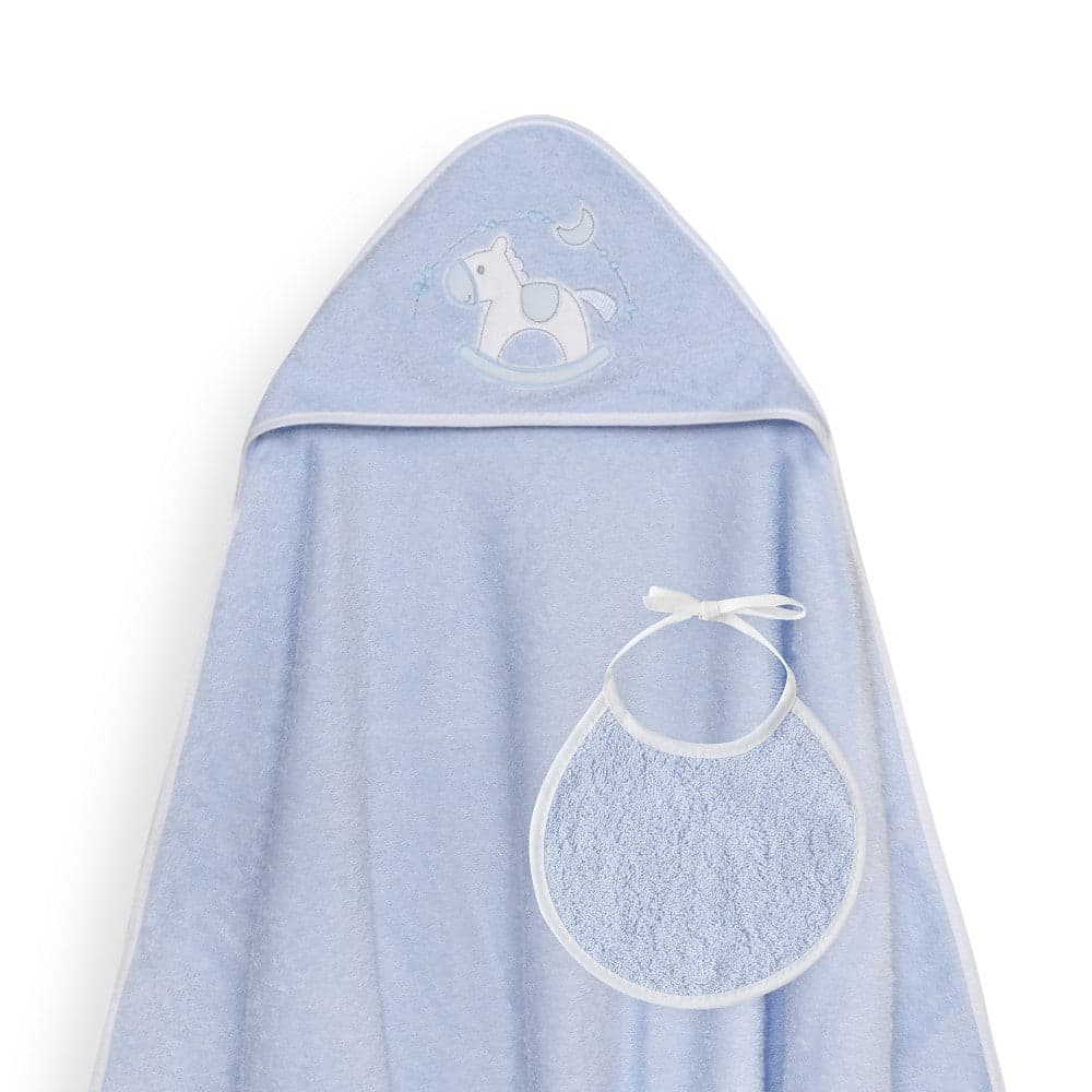 Interbaby Toalha de Banho 100X100 + Babete Caballito Azul