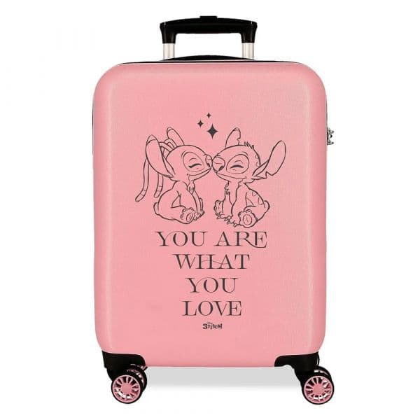 Disney Mala Com Rodinhas Stitch You Love 55 Cm 34l Pink One Size