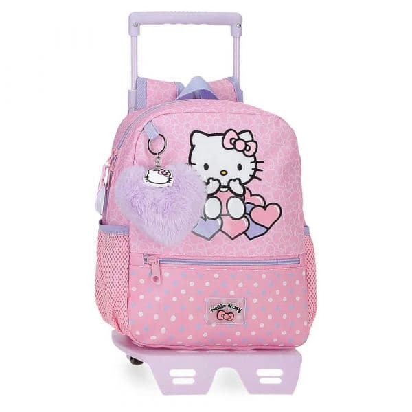 Hello Kitty Mala Com Rodinhas Hearts & Dots 28cm Pink One Size
