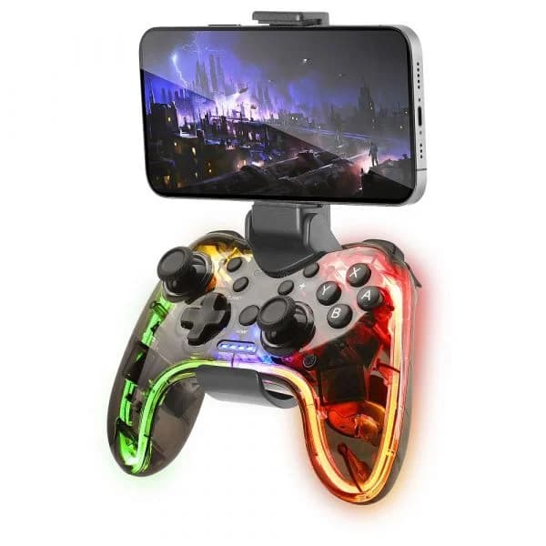 Mars Gaming Gamepad MGP-BT Bluetooth/Wired RGB Transparente + Adaptador p/ Smartphone